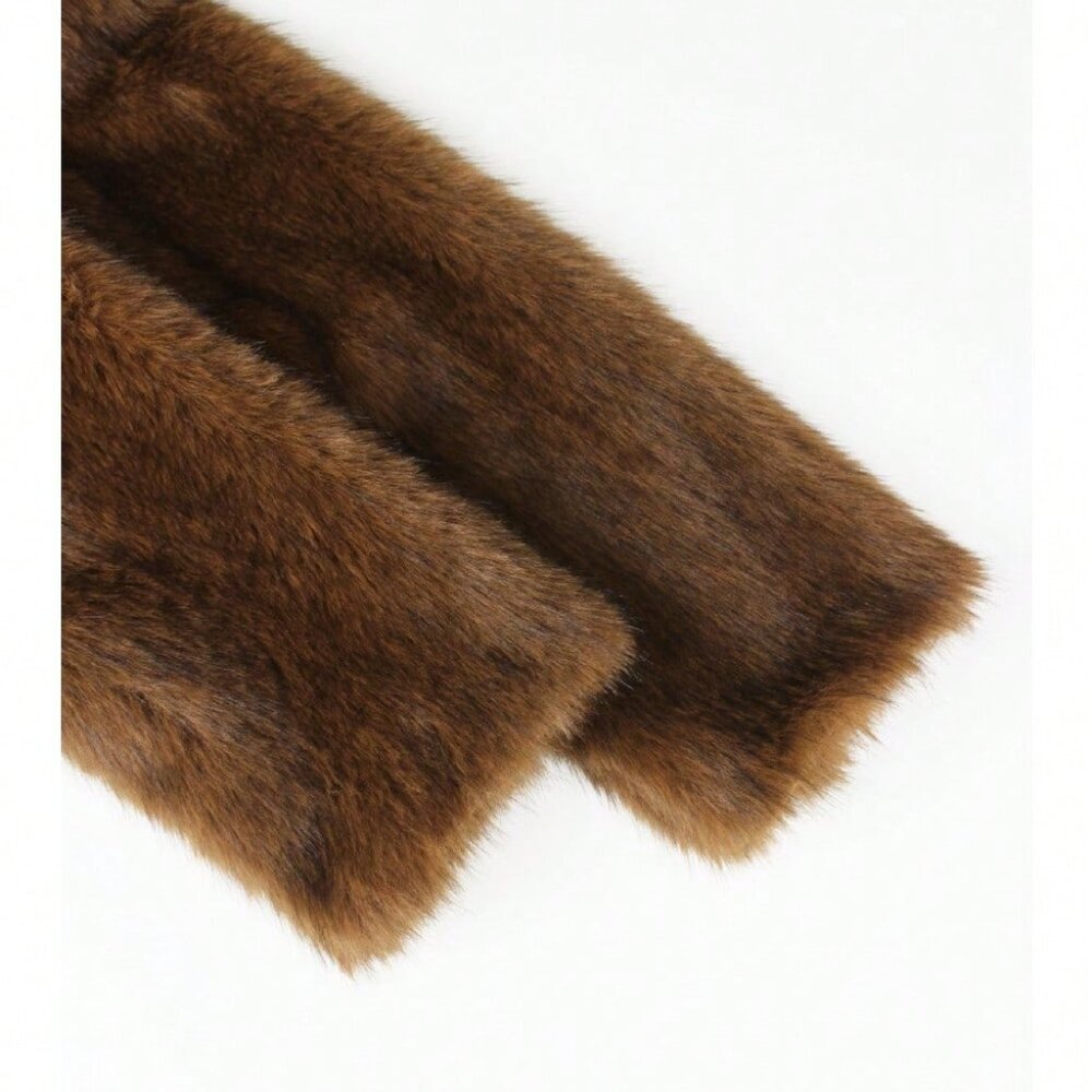 Camel Casual Women's Faux Fur Crocodile Print Jacket - Picture 6 of 6